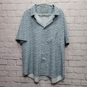 Southern Shirt Tropical Bird Print Button Shirt Sz 2X Coastal Beach Performance